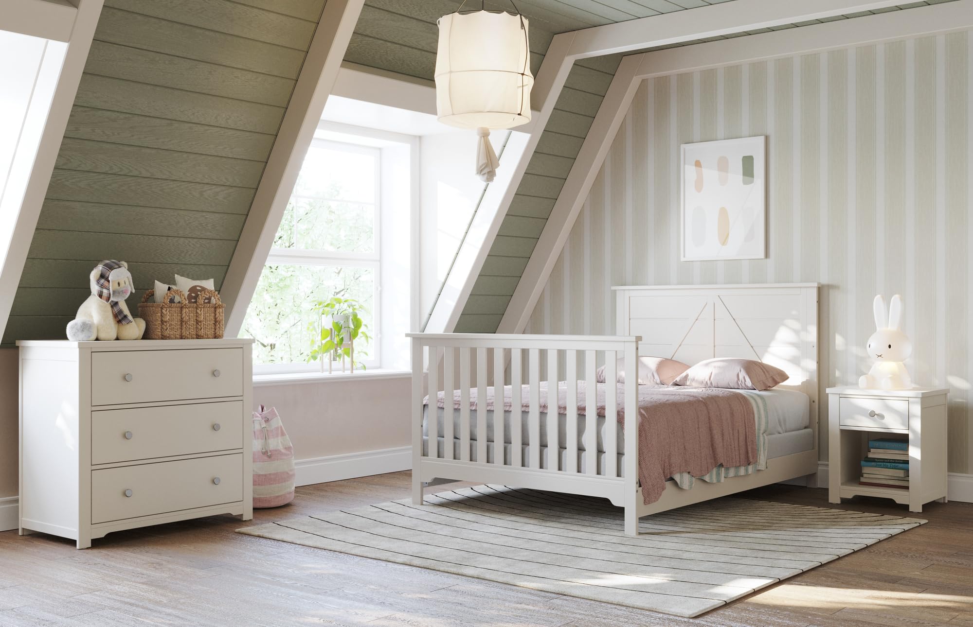 Forever Eclectic Woodland Crib Full-Size Bed Rails, Brushed Cotton